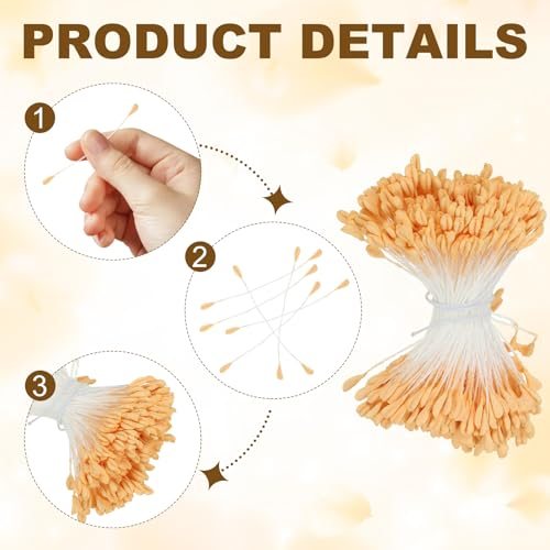2.5mm Double Heads Flower Stamen, 340 Pcs Artificial Flower Stamen Pistil view 4