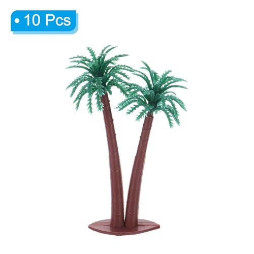 2.6" Miniature Coconut Palm Tree Mini Tree Decor, Dark Green Micro Plant view 3