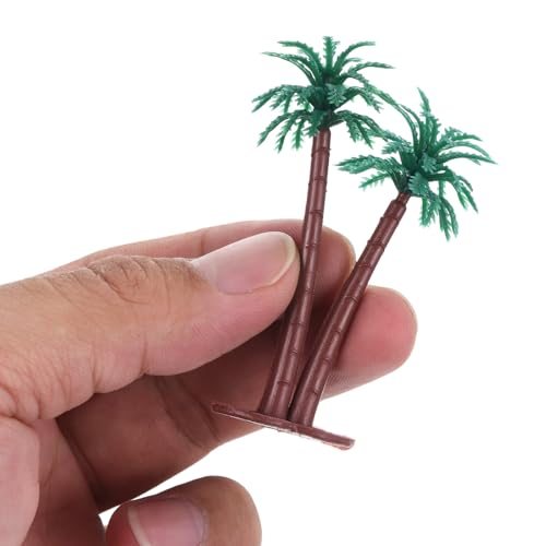 2.6" Miniature Coconut Palm Tree Mini Tree Decor, Dark Green Micro Plant view 4