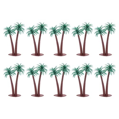 2.6" Miniature Coconut Palm Tree Mini Tree Decor, Dark Green Micro Plant — PATIKIL