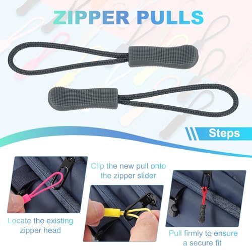 2.6" Zipper Pulls, 100Pcs Nylon Cord Tab view 5