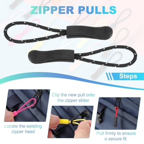 2.6" Zipper Pulls, 100Pcs Nylon Cord Tab view 5