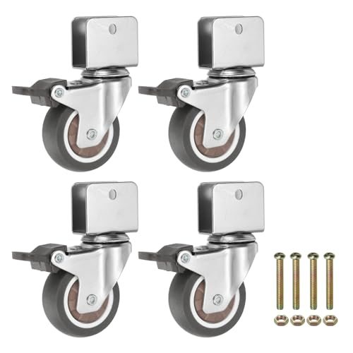 2" Caster Wheel Swivel Caster w/ Break 0.6" U Bracket Opening 4Pcs, 55 Lb — PATIKIL