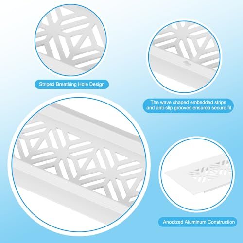 2 Inch Door Air Vent Cover, 2 Pcs Heavy Duty Aluminum Grille Ventilation view 4