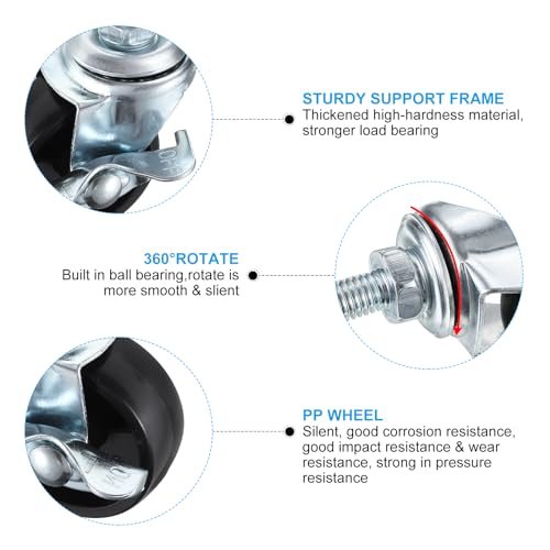 2 Inch Threaded Stem Casters Wheels view 3