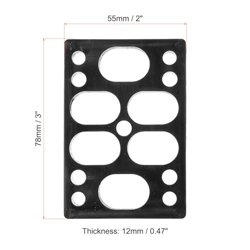 2 Packs 1/2x3x2 Skateboard Riser Angled Wedge Shock PU Pads Black view 2