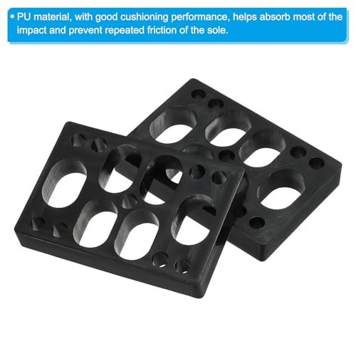 2 Packs 1/2x3x2 Skateboard Riser Angled Wedge Shock PU Pads Black view 4
