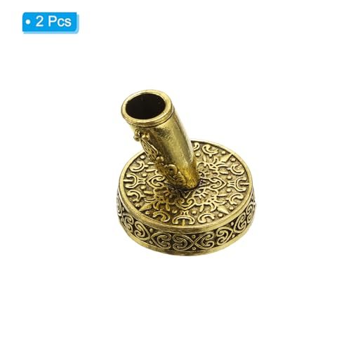 2 Pieces Vintage Round Metal Pen Holder, Insertion Pen Stand Desktop Pens view 3