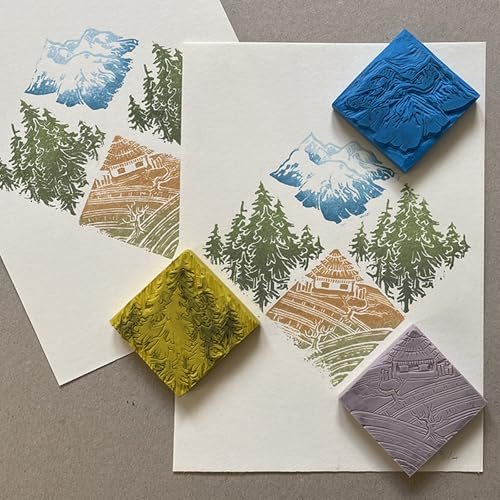 2" Rubber Carving Blocks, Soft Linoleum Art Carving Block, Round Crafts view 5