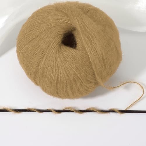 2 Skeins Mohair Yarn, Soft Yarn Faux Mohair Fuzzy, Fur Fine Fluffy Yarns view 3