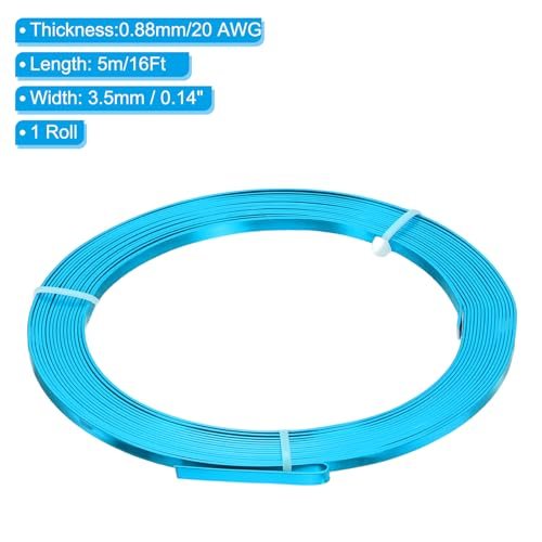 20 AWG 3.5mm Wide Aluminum Flat Wire 16Ft 3Roll Bendable Craft view 2