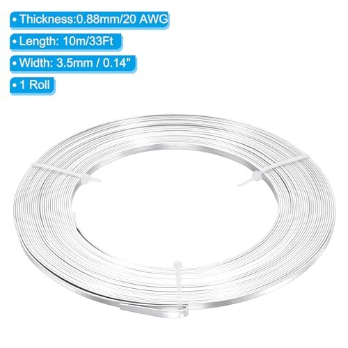 20 AWG 3.5mm Wide Aluminum Flat Wire 33Ft 1Roll Bendable Craft view 2
