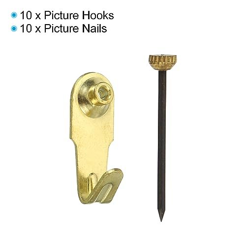 20 Lbs Picture Hangers, 10 Set Photo Wall Hanging Hooks Nails Hardware view 3