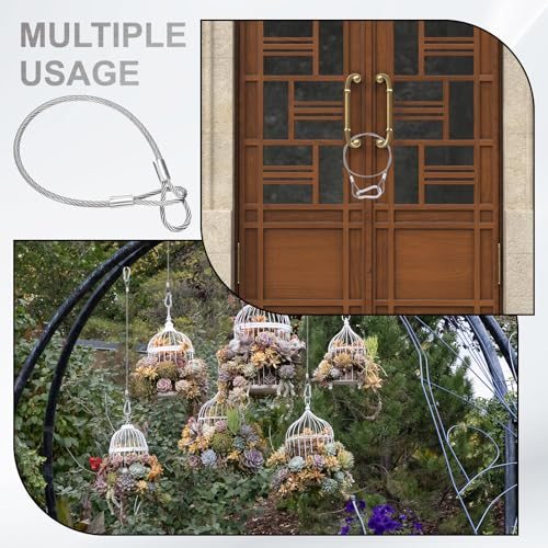 20" Safety Cable Lock Security Wire Ropes 0.26" Dia Clear, 304 Stainless view 5