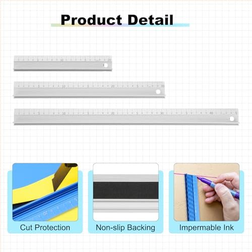 20cm/8" Aluminum Cutting Rule Ruler L-Type Cutting Ruler view 3