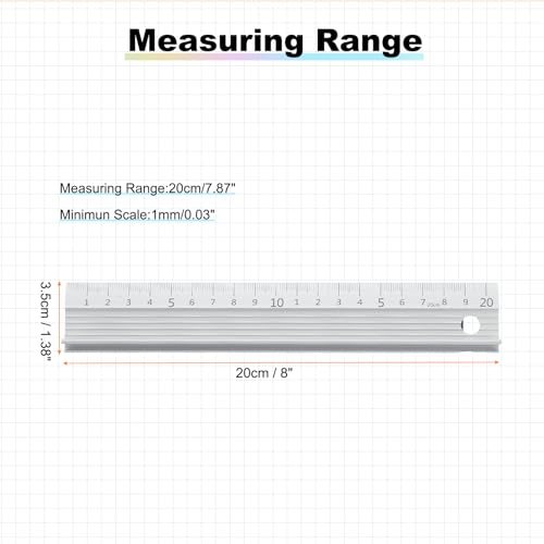 20cm/8" Aluminum Cutting Rule Ruler L-Type Cutting Ruler view 2