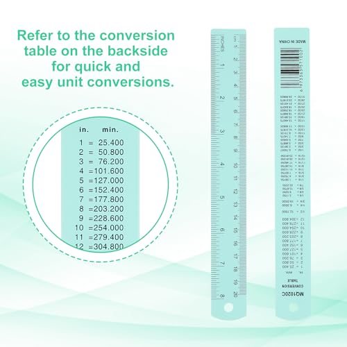 20cm, 8" Metal Ruler, 2 Pack Aluminum Alloy Rulers view 5