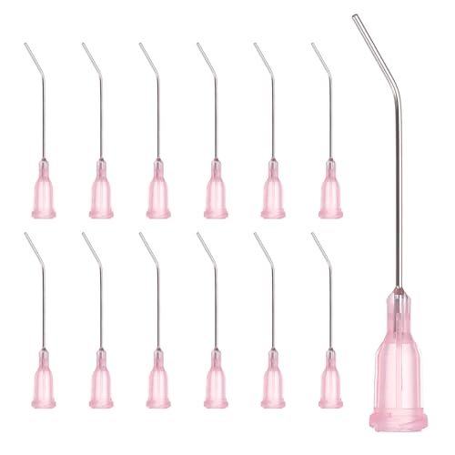 20Ga Angled Dispensing Needles, 25Pcs 1.5Inch Blunt Tip, Pink — PATIKIL