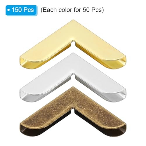 20mm Metal Book Corners Protector 150pcs Photo Corners Retro, Bronze view 3