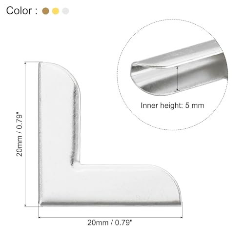 20mm Metal Book Corners Protector 150pcs Photo Corners Retro, Bronze view 2