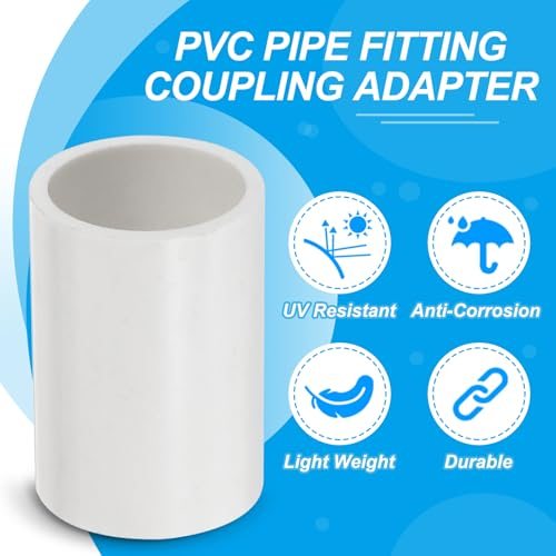 20mm PVC Pipe Fitting Coupling Adapter, 20 Pack Pipe Slip Socket view 3