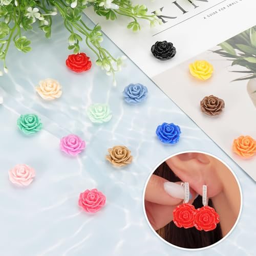 20mm Rose Flower Resin Cabochon, 30 Pcs Mini Rose Flower Flatback Resin view 4
