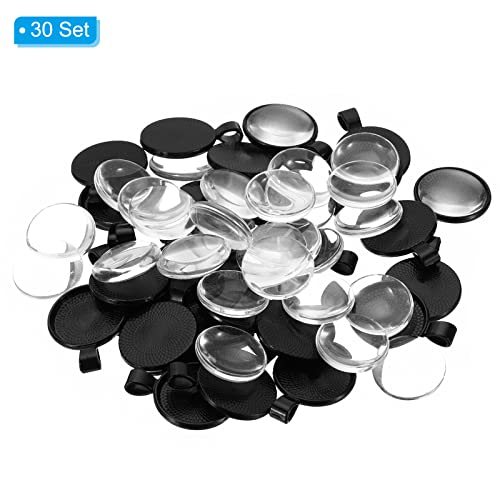 20mm Round Black Zinc Alloy & Glass Photo Pendant Trays view 3