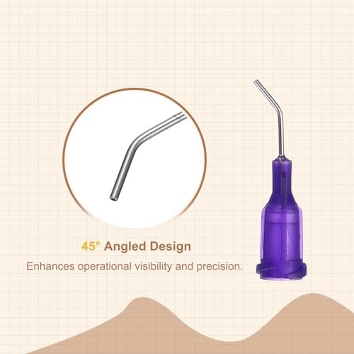 21Ga Angled Dispensing Needles 66Pcs 0.5" w/Luer Lock Needle Purple view 4