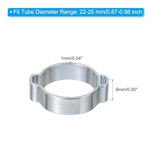 22-25mm Double Ear Hose Clamp Galvanized Steel O Clip Crimp, Rings view 2
