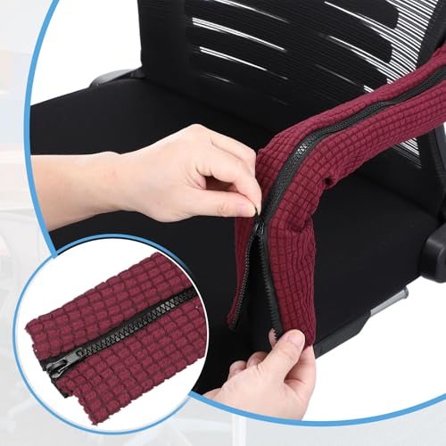 22"x4" Office Chair Armrest Covers 2Pair w/Zipper Natural White, Office view 3