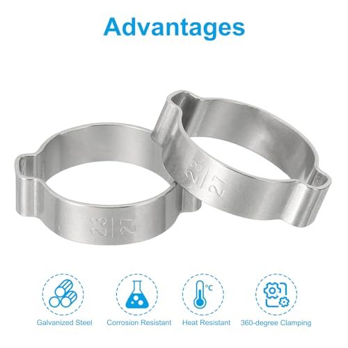 23-27mm Double Ear Hose Clamp 304 Stainless Steel O Clip, Crimp Rings view 4