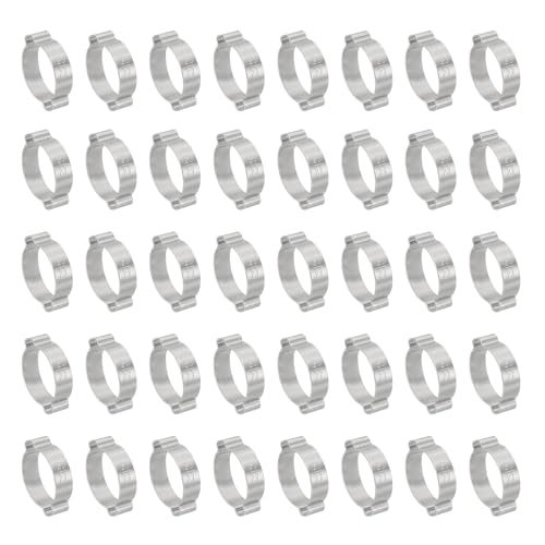 23-27mm Double Ear Hose Clamp 304 Stainless Steel O Clip, Crimp Rings — PATIKIL