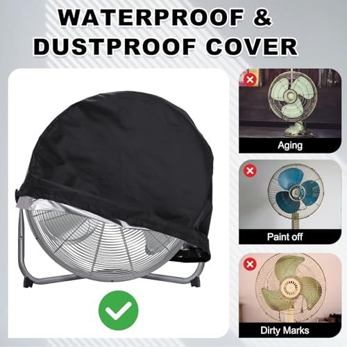 24.02x7.48x24.02 Inch Outdoor Industrial Fan Cover Grey, Fan Cover view 4