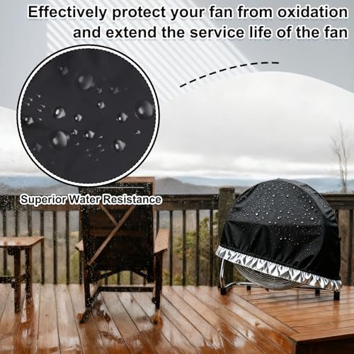 24.02x7.48x24.02 Inch Outdoor Industrial Fan Cover Grey, Fan Cover view 5