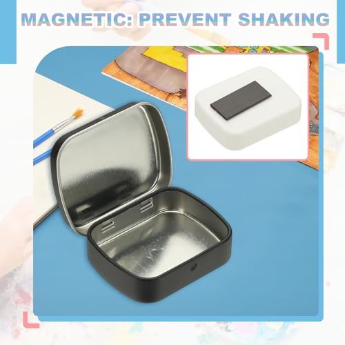 24 Wells Mini Paint Tin Box Mini Travel Empty Watercolor Tin Black view 4