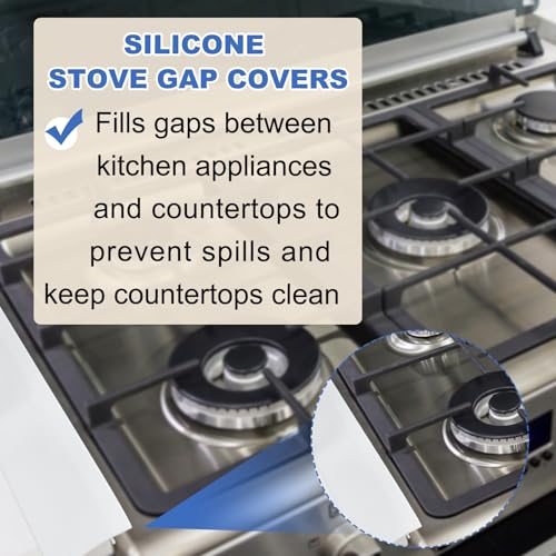25 Inch Silicone Stove Gap Cover, 4 Pack Oven Gap Filler Kitchen Seal view 3