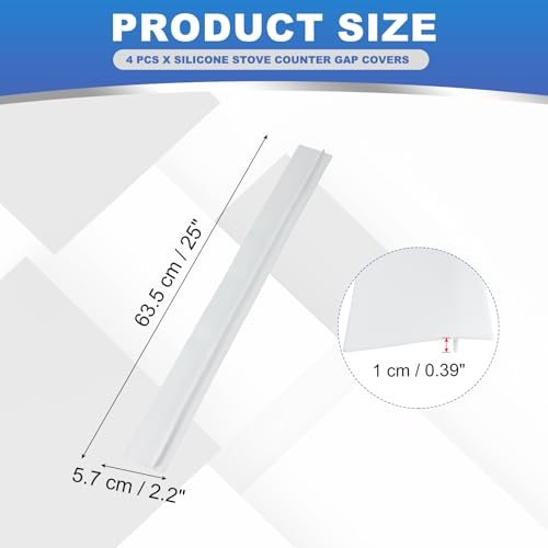 25 Inch Silicone Stove Gap Cover, 4 Pack Oven Gap Filler Kitchen Seal view 2