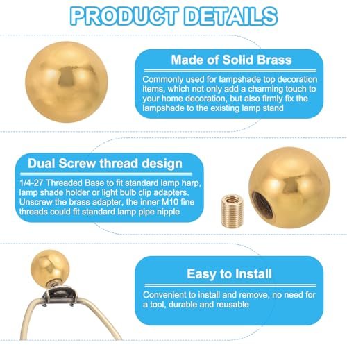 25mm Ball Lamp Finials Caps Knob, 1 Set Lamp Shade Decoration view 4