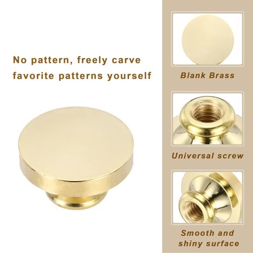 25mm Blank Wax Seal Stamp, 5 Pack Round Sealing Wax Stamp Vintage Retro view 4