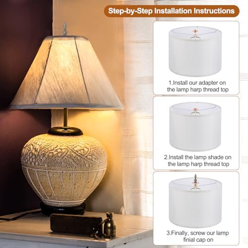 25x80mm Lamp Shade Finial, 2 Pcs Lamp Finials Caps Knob M10x1mm Threaded view 4