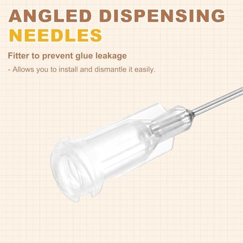 27Ga Angled Dispensing Needles 66Pcs 0.5" w/Luer Lock Needle Clear view 3