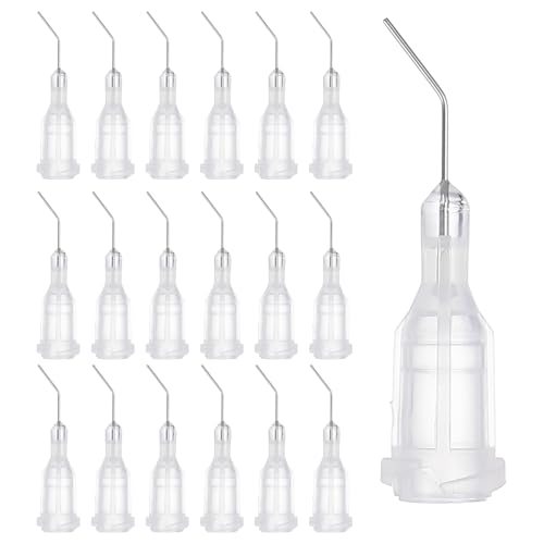 27Ga Angled Dispensing Needles 66Pcs 0.5" w/Luer Lock Needle Clear — PATIKIL