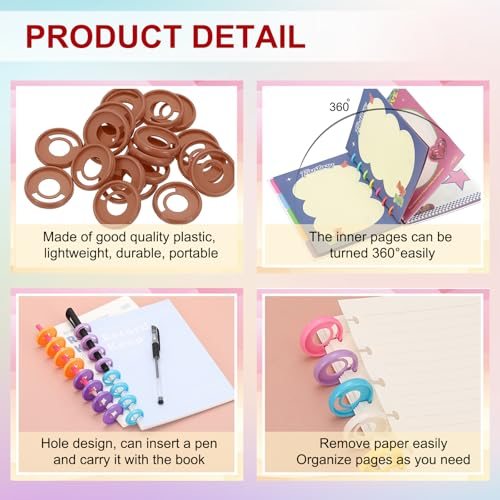 28mm 1.1" Plastic Round Book Binding Discs, 33 Pcs Discbound Expansion view 3