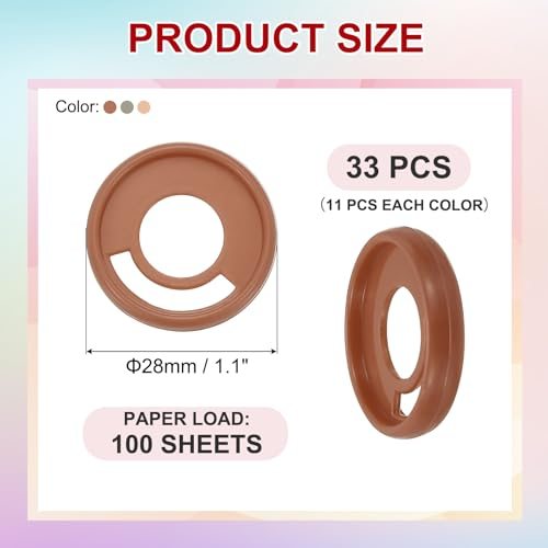 28mm 1.1" Plastic Round Book Binding Discs, 33 Pcs Discbound Expansion view 2