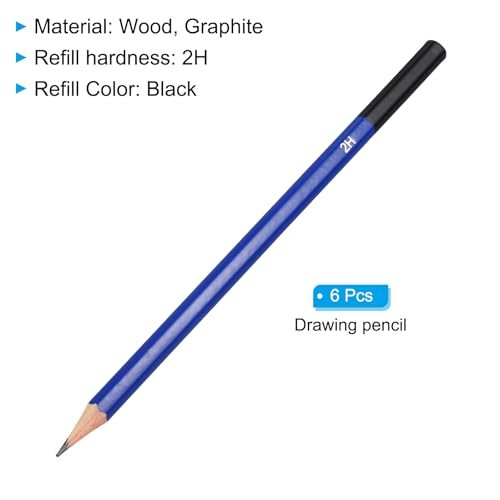 2H Drawing Pencils, 6PCS Sketch Pencils view 3