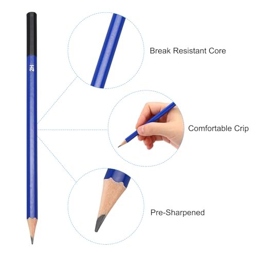 2H Drawing Pencils, 6PCS Sketch Pencils view 4
