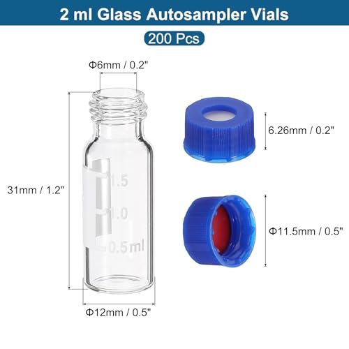 2ml Autosampler Vial Pre-Slit Septa HPLC/GC Vials 9-425 Lab Vials view 2