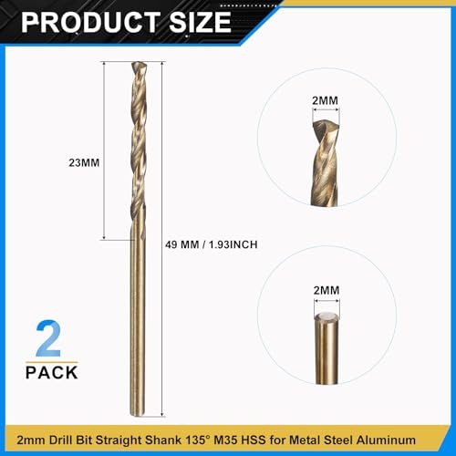 2mm Drill Bit M35 Cobalt 5% High-Speed Steel view 2