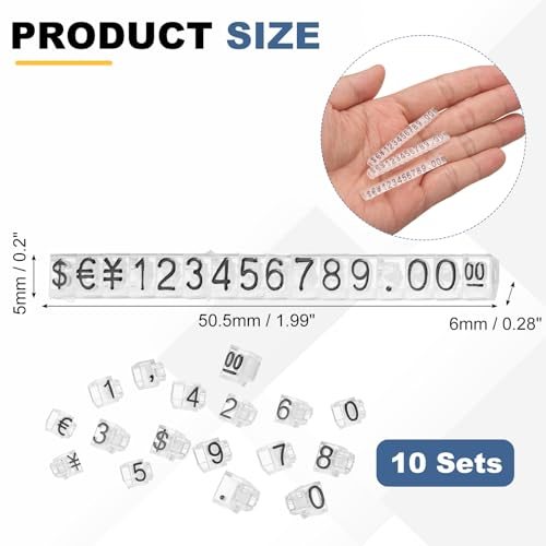 2x0.2" Price Tag Cube 10Set Plastic Adjustable Counter Stand Label view 2