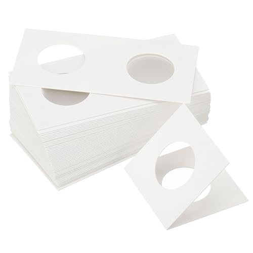 2x2" Cardboard Coins Holders, White — PATIKIL